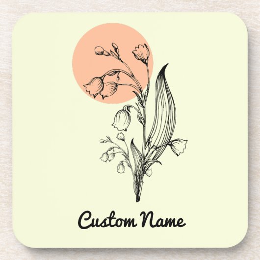 Lily of the Valley May Birth Month Blume Getränkeuntersetzer (Vorderseite)