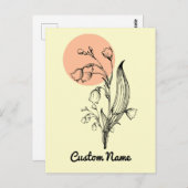 Lily of the Valley May Birth Month Blume Minimal Postkarte (Vorne/Hinten)