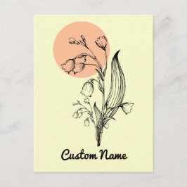 Lily of the Valley May Birth Month Blume Minimal Postkarte