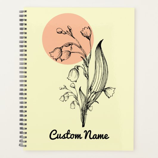 Lily of the Valley May Birth Month Blume Planer (Vorderseite)