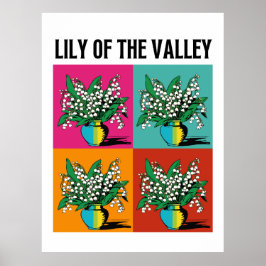 Lily of the Valley May Birth Month Blume Pop Kunst Poster