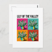 Lily of the Valley May Birth Month Blume Pop Kunst Postkarte (Vorne/Hinten)