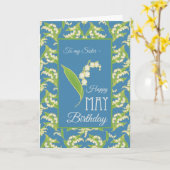 Lily-of-the-Valley May Birthday Card, Blau: Schwes Karte (Gelbe Blume)