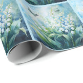 Lily of the Valley mit Schmetterlingen Botanisch Geschenkpapier (Rolleneckpunkt)