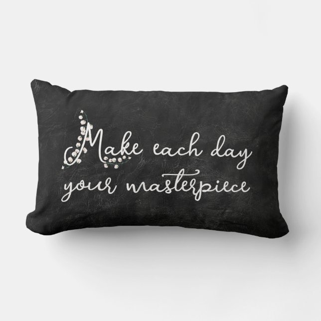 Lily of the Valley mit Zitat Lendenkissen (Vorderseite)