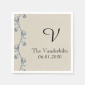 Lily of the Valley Monogram Wedding Serviette (Vorderseite)