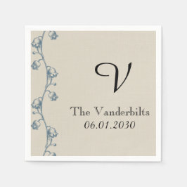 Lily of the Valley Monogram Wedding Serviette