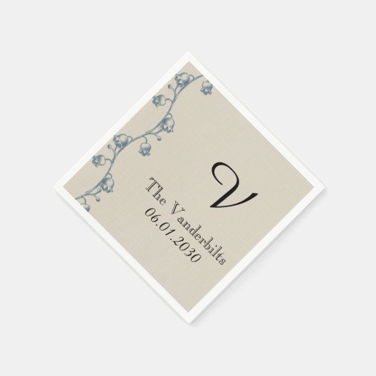 Lily of the Valley Monogram Wedding Serviette (Ecke)