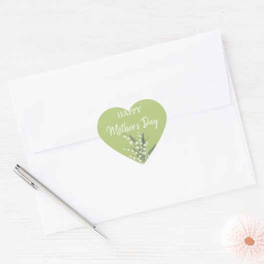 Lily of the Valley Mütter Day Herz-Aufkleber (Umschlag)