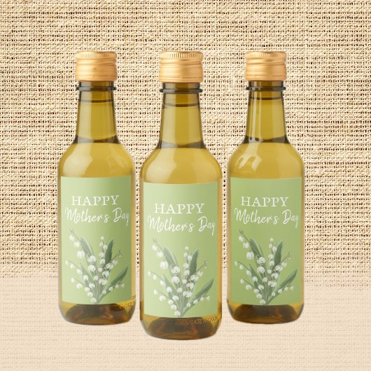 Lily of the Valley Mütter Day Weinetikett