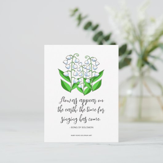 Lily of the Valley Oaster Scripture Zitat Postkarte (Stehend Vorderseite)