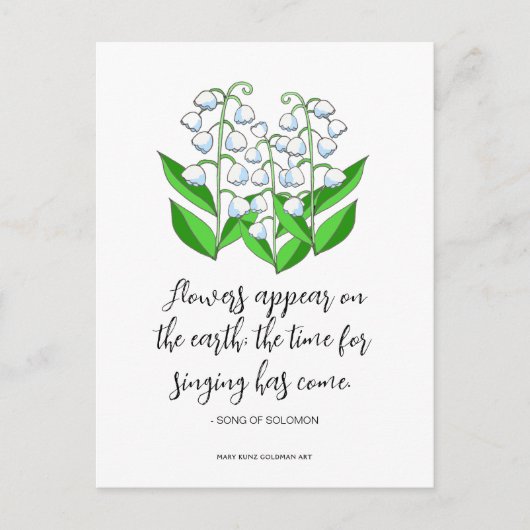 Lily of the Valley Oaster Scripture Zitat Postkarte (Vorderseite)