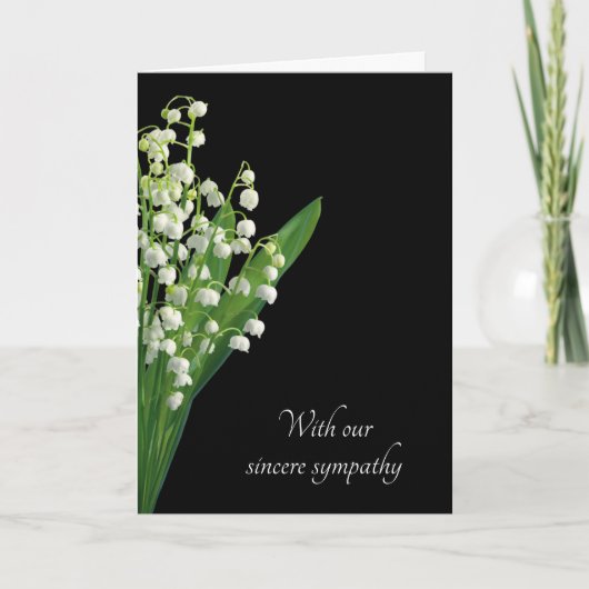 Lily of the Valley on Black Beileid Karte (Vorderseite)