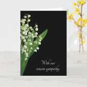 Lily of the Valley on Black Beileid Karte (Gelbe Blume)