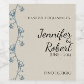 Lily of the Valley on Ecru Linen Wine Label Weinetikett (Einzelnes Label)