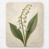 Lily of the Valley On Neutral Abstract Design Mousepad (Vorne)