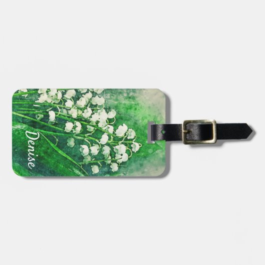 Lily of the Valley Personalisiert Luggage Tag Gepäckanhänger (Vorderseite horizontal)