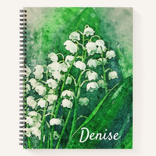 Lily of the Valley Personalisiert Notebook Notizblock (Vorderseite)