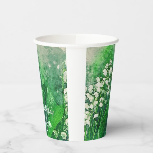 Lily of the Valley Personalisiert Paper Party Cups Pappbecher (Links)