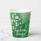 Lily of the Valley Personalisiert Paper Party Cups Pappbecher (Vorderseite)