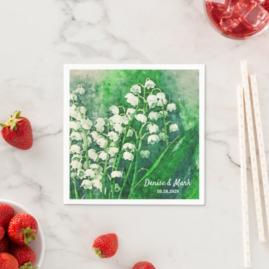 Lily of the Valley Personalisiert Wedding Napkins Serviette (Beispiel)