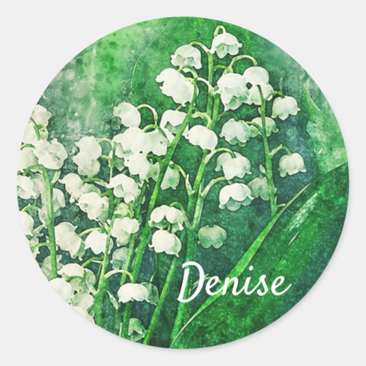 Lily of the Valley Personalisierte Siegel Stickers (Vorderseite)