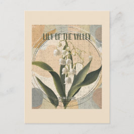 Lily of the Valley Retro Mai Geburtsmonat Blume Postkarte