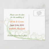 Lily of the Valley: Rett-the-date Wedding Postcard Ankündigungspostkarte (Rückseite)