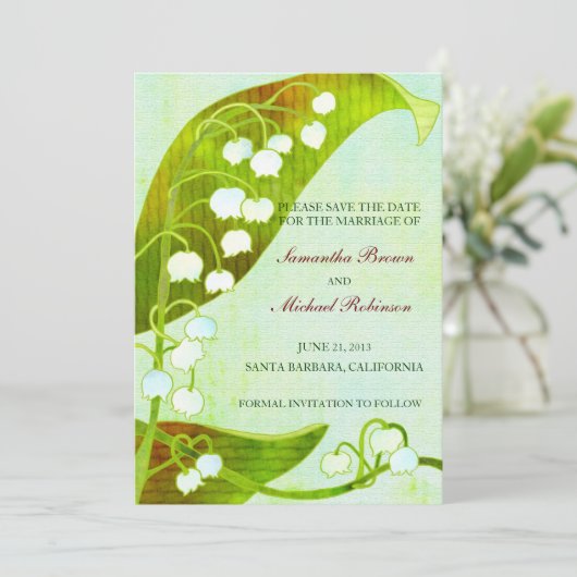 Lily of the Valley Rustic Wedding retten das Datum Save The Date (Stehend Vorderseite)