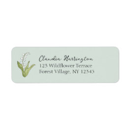 Lily of the Valley Sage Green Girly Floral Address