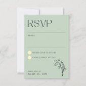 Lily of the Valley - Sage Green UAWG RSVP Karte (Vorderseite)