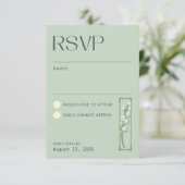 Lily of the Valley - Sage Green UAWG RSVP Karte (Stehend Vorderseite)
