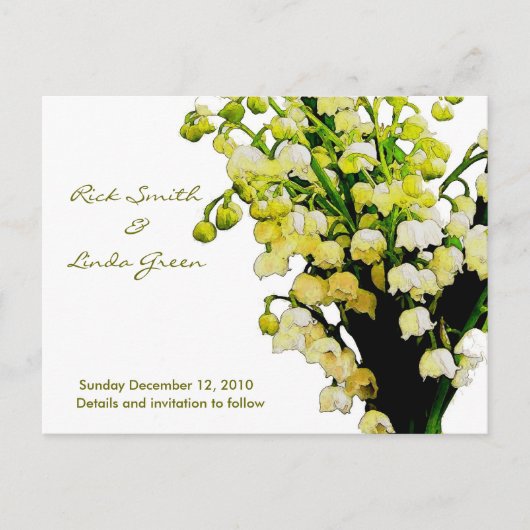 Lily of the Valley - Save the Date Ankündigungspostkarte (Vorderseite)