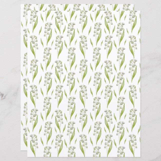 Lily of the Valley Scrapbook Paper (Vorne/Hinten)