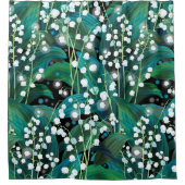 Lily of the Valley. Seamless background pattern Duschvorhang (Vorderseite)