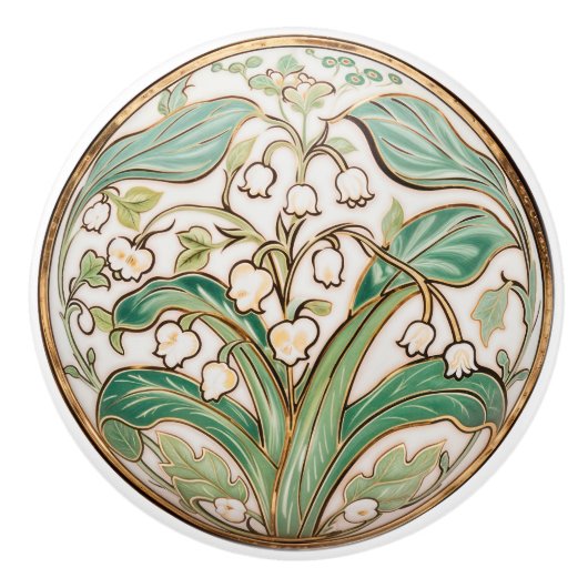 Lily of the Valley Serenity Keramik Knob Pull Keramikknauf (Vorderseite)