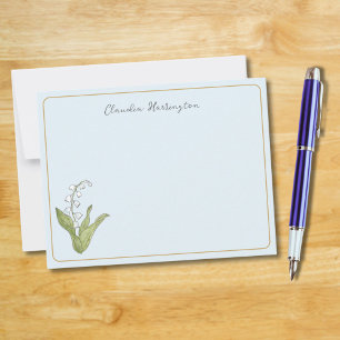 Lily of the Valley Sky Blue Floral Niedlich Botani Mitteilungskarte