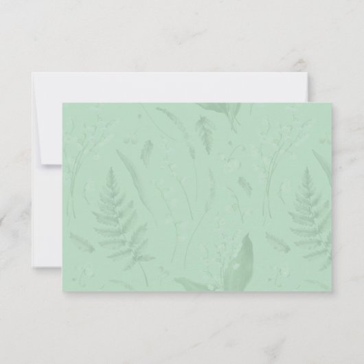 Lily of the Valley - Soft Green UAWG RSVP Karte (Rückseite)