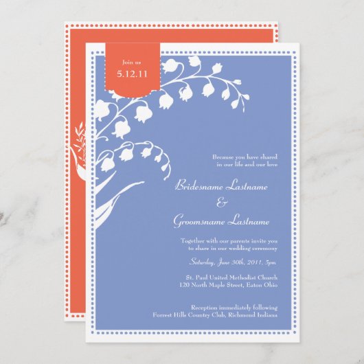 Lily of the Valley Spring Party Einladung (Vorne/Hinten)