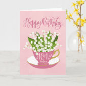 Lily of the Valley Teacup 101. Geburtstag Karte (Gelbe Blume)
