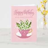 Lily of the Valley Teacup 56. GeburtstagsTochter Karte (Gelbe Blume)