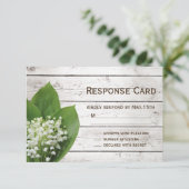 Lily of the Valley UAWG barn board RSVP Karte (Stehend Vorderseite)