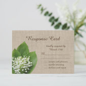 Lily of the Valley UAWG burlap RSVP Karte (Stehend Vorderseite)