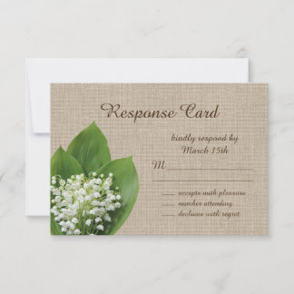 Lily of the Valley UAWG burlap RSVP Karte