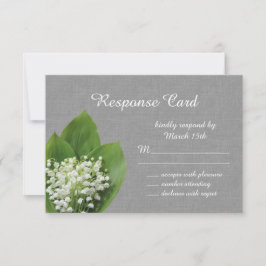 Lily of the Valley UAWG Grey Burlap RSVP Karte