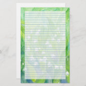 Lily of the Valley Watercolor Blume Lined Briefpapier (Vorne/Hinten)