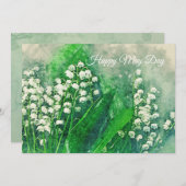 Lily of the Valley Watercolor Card Einladung (Vorne/Hinten)