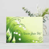 Lily of the Valley Wedding Einladung (Stehend Vorderseite)