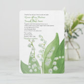 Lily of the Valley Wedding Einladung (Stehend Vorderseite)