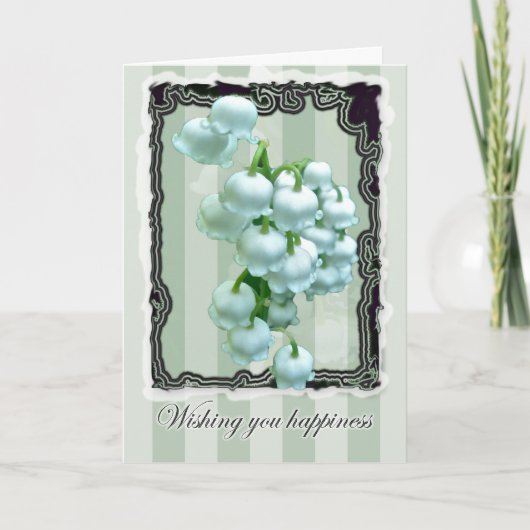 Lily of the Valley Wedding Happiness Card Karte (Vorderseite)